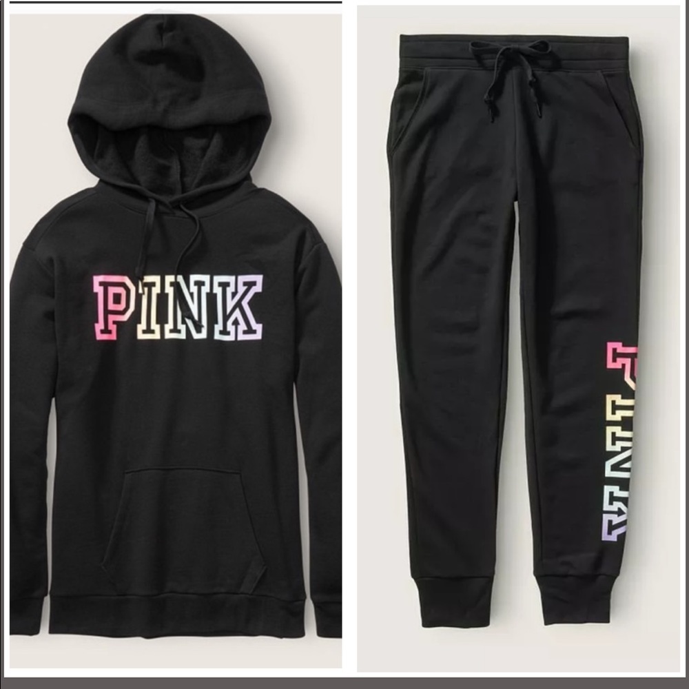 Victoria's Secret PINK EVERYDAY LOUNGE SKINNY JOGGER+Long Sleeve Pullover Set XL